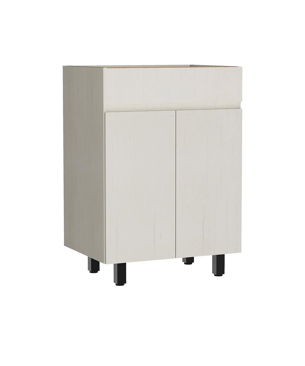 CHYANMOO® 24" Vanity with Sink  2-Door Bathroom Sink Cabinet with Soft-Close & Adjustable Shelf, Space-Saving Vanity with Sink for  Light Wood
