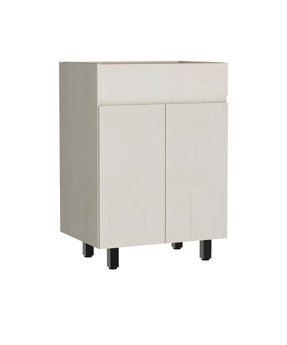 CHYANMOO® 24" Vanity with Sink  2-Door Bathroom Sink Cabinet with Soft-Close & Adjustable Shelf, Space-Saving Vanity with Sink for  Light Wood
