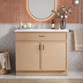 CHYANMOO 36" Natural  Bathroom Vanity with Sink, Freestanding Storage Cabinet with Drawers