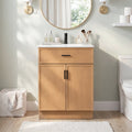 CHYANMOO 24-Inch Natural Bathroom Vanity with Sink and Storage