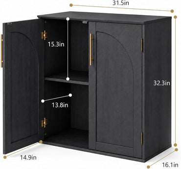 31.5 inch black sideboard buffet cabinet dimensions