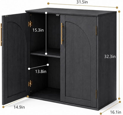 31.5 inch black sideboard buffet cabinet dimensions