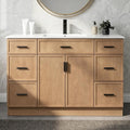 CHYANMOO® 48" Natural  Bathroom Vanity with Sink, Freestanding Storage Cabinet with Drawers