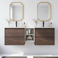 CHYANMOO® 72" Modern Floating Double Sink Bathroom Vanity, Wall-Mounted with Seamless Ceramic Top, Rounded Corners, Full-Extension Soft-Close Drawers & Concealed Drainage