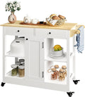 CHYANMOO® Kitchen Island with Storage, 38.3" Kitchen Cart on Wheels itch Open Shelf ortable Mobile Island Table for Ken