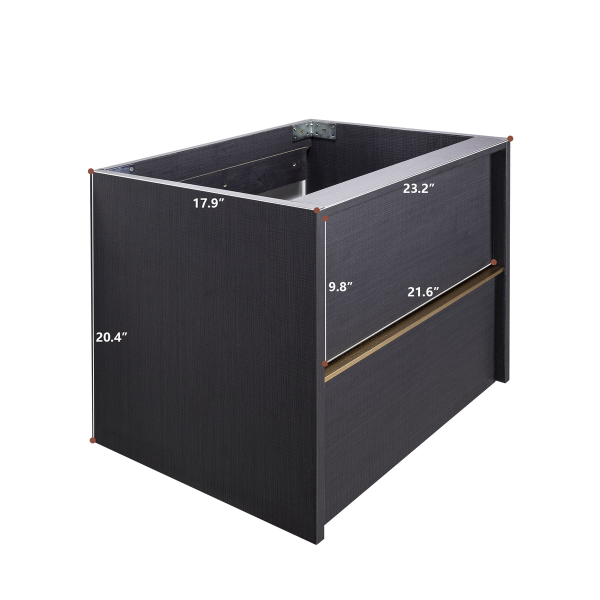24-Inch Floating Bathroom Vanity with 2 Drawers and Gold Handles