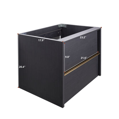 24-Inch Floating Bathroom Vanity with 2 Drawers and Gold Handles