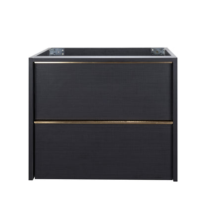24-Inch Floating Bathroom Vanity with 2 Drawers and Gold Handles