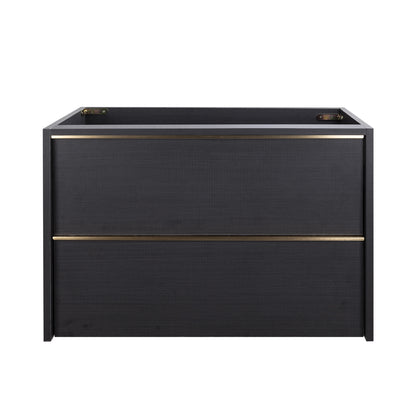 30 Inch Floating Bathroom Vanity with 2 Drawers and Gold Handles