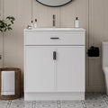 CHYANMOO® 30" 36"White Bathroom Vanity with Ceramic Sink,Cabinet with Soft-Close Doors & Storage