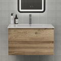 30" Floating Vanity with Sink and 2 Soft Close Drawers Moisture Wall-Mounted Bathroom