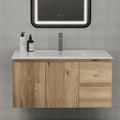 36"Floating Vanity with Sink and 2 Soft Close Drawers Moisture Wall-Mounted Bathroom